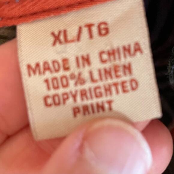 Tommy Bahama Linen Blue Floral Palm Tropical Camp Collar Button Down Shirt XL - Picture 7 of 12